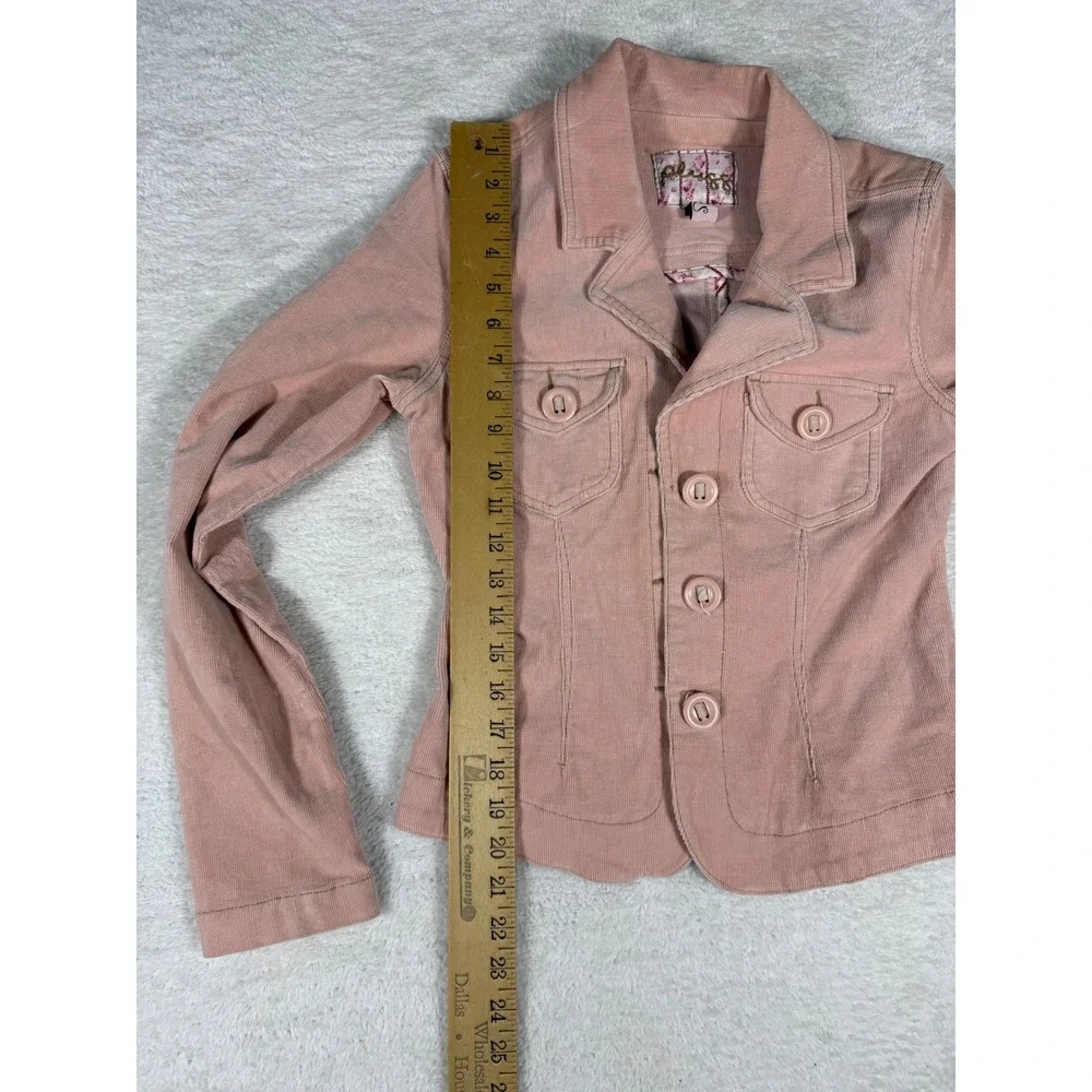 Plush‎ Corduroy Blazer Womens Medium Pink Good Button Front Vintage Style Jacket